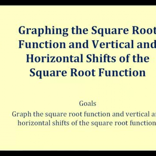 square Root Graph Vert Horiz Shift