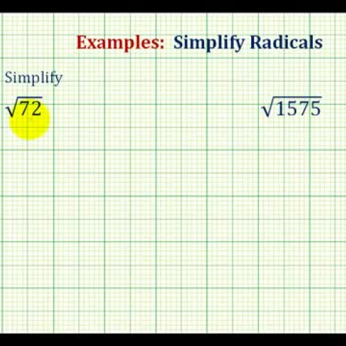 Square Root Simplify Not Perfect Ex1