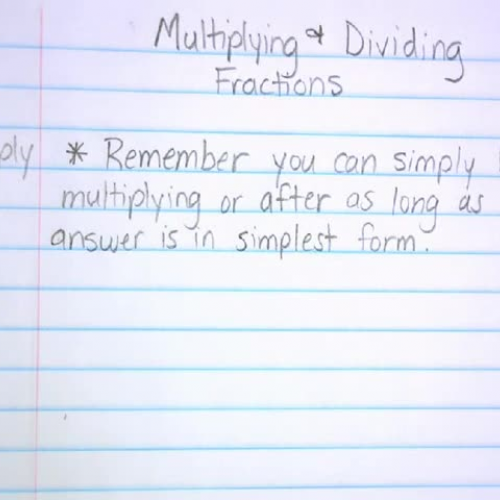 Multiplying-Dividing Fractions