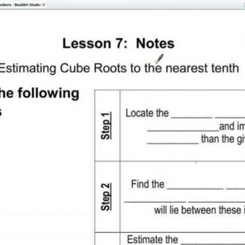 Lesson 7 Estimating Cube Roots to the Nearest