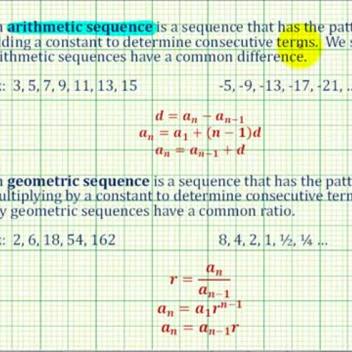 Sequence Arith Geo Define