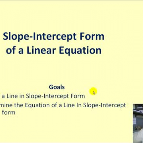 Slope Intercept Form