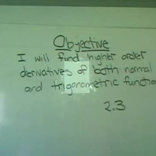 2.3b Trig and Higher Order Derivatives