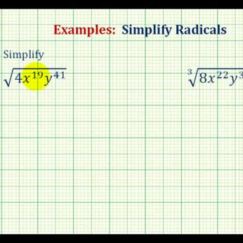 Square Root Simplify Large Exponents Ex