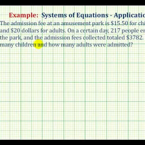 System Equation Admission Fees Ex