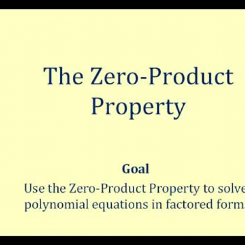 Zero Product Property