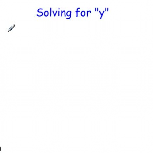 solving for y - example 1