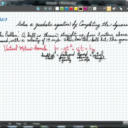 Solve Quadratic by Completing the Square