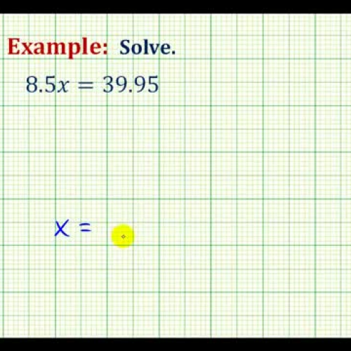 Decimal One Step Eq Divide Ex