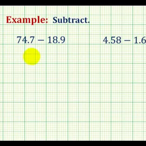 Decimal Subtract Examples