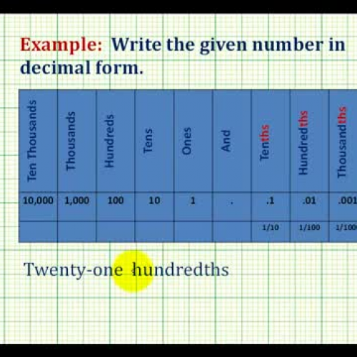 Decimal Word To Number Example