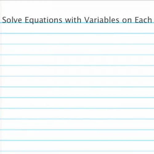 Solve Equations with Variables on Both Sides