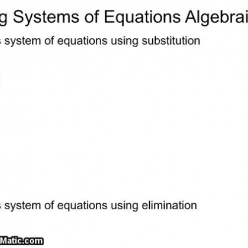 solving system of equations algebraically