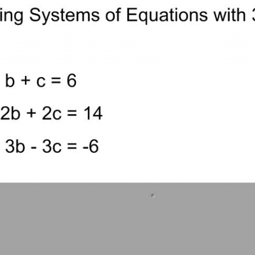 Solving System of Equations 3 Variables Elimi