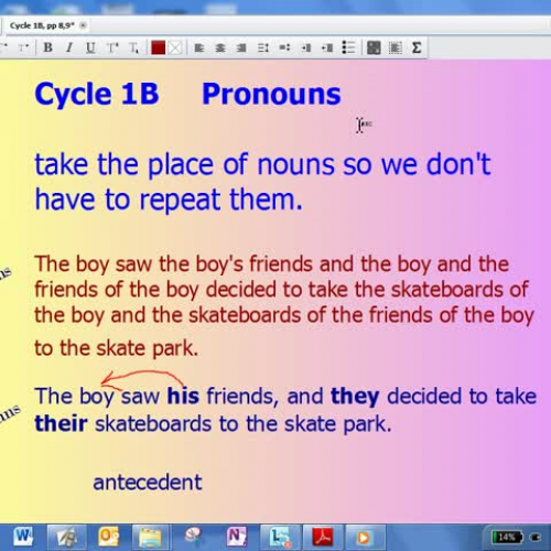 Grammar Cycle 1B-video
