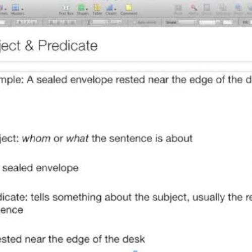 Subject Predicate