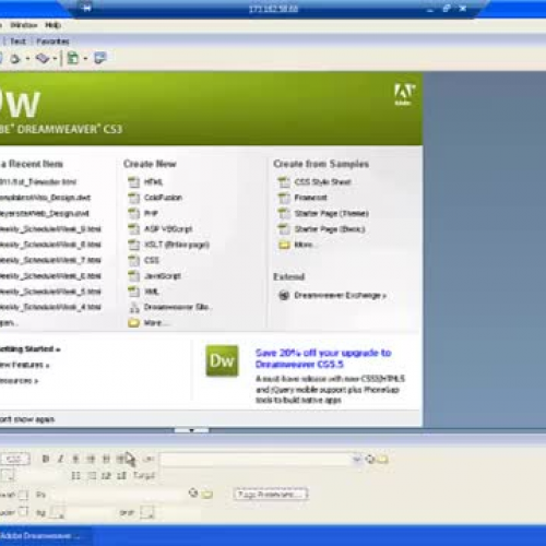 Dreamweaver CS3 - The workspace