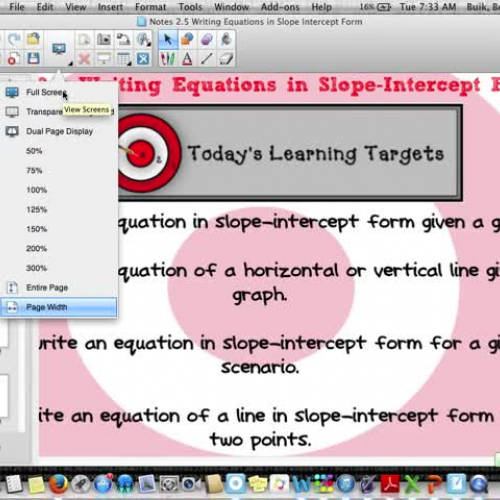 Lesson 2.5 Writing Equations in Slope Interce
