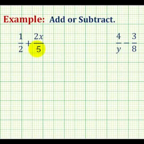 Fraction Add Subtract Variable Ex