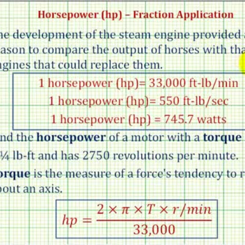 Fraction App Horsepower Ex