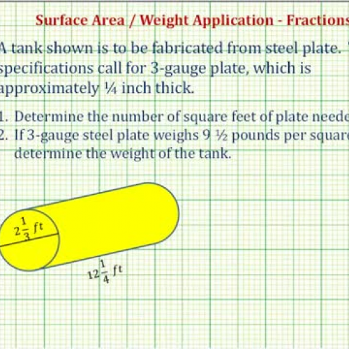 Fraction App Surface Area Tank Ex