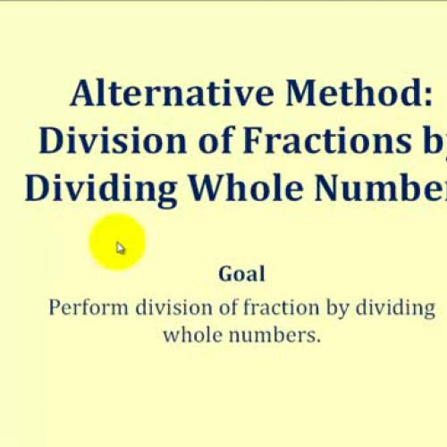 Fraction Division Alternative Method