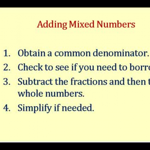 Fraction Mixed Subtract