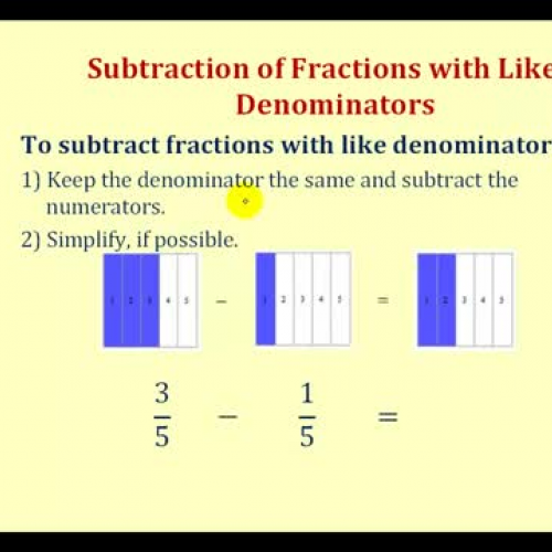 Fraction Subtract Basic