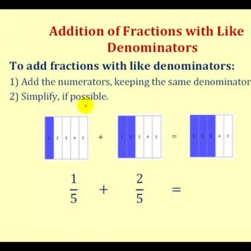 Fractions Add Basic