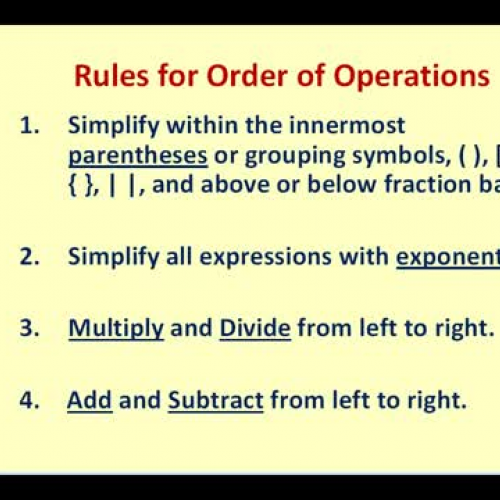 Fractions Order Operations