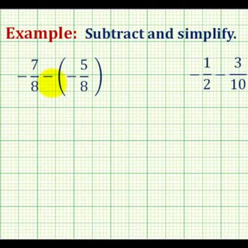 Fractions Signed Subtract Ex1