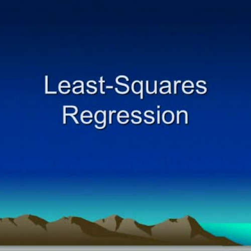 Least-Squares Regression Part 1