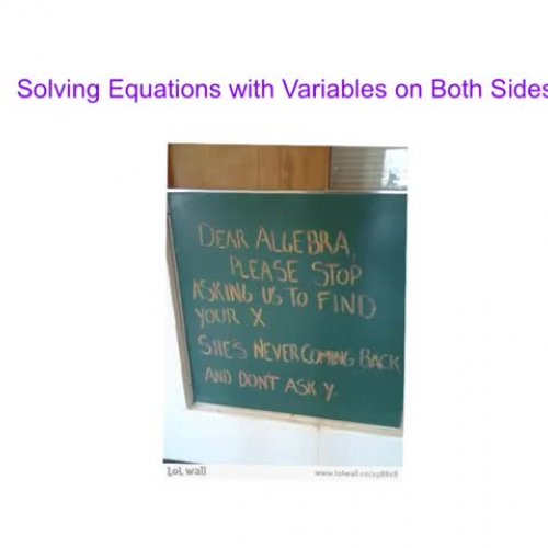 Equations with Varibales on Both Sides