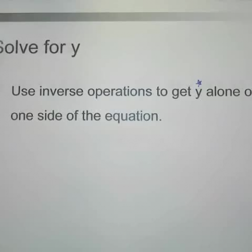 Solve for y