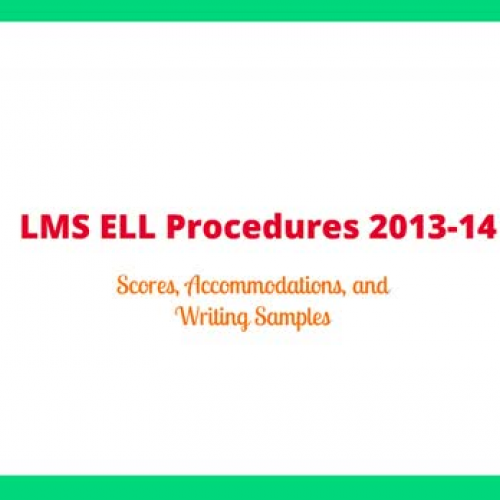 ELL Procedures 2013-14