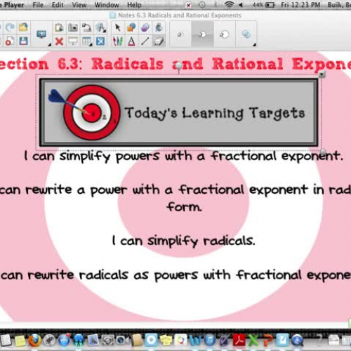 Lesson 6.3 Radicals and Rational Exponents