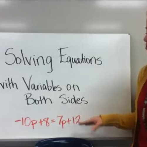 11-3 Solving Equations with Variables on Both