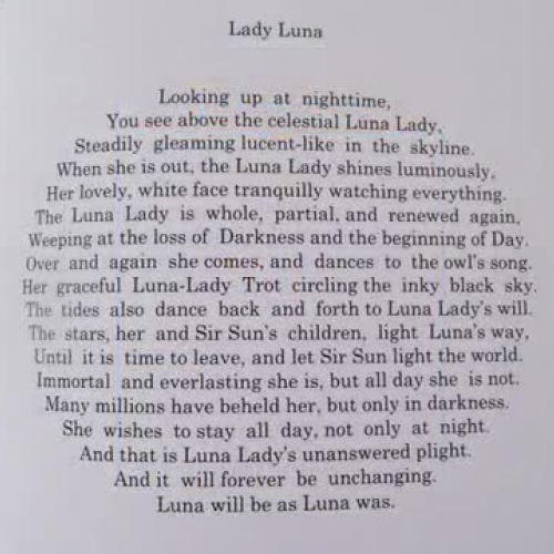 7th Grade Poetry Foundation - &#8217; Lady Lu