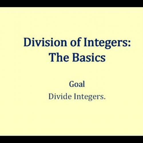 Integer Division Basic