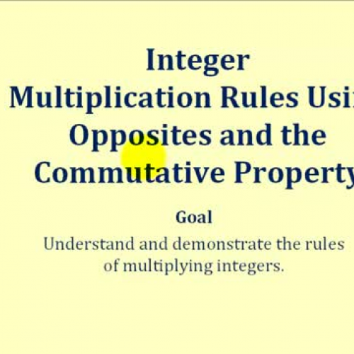 Integer Multiplication Rules Opp Commutative