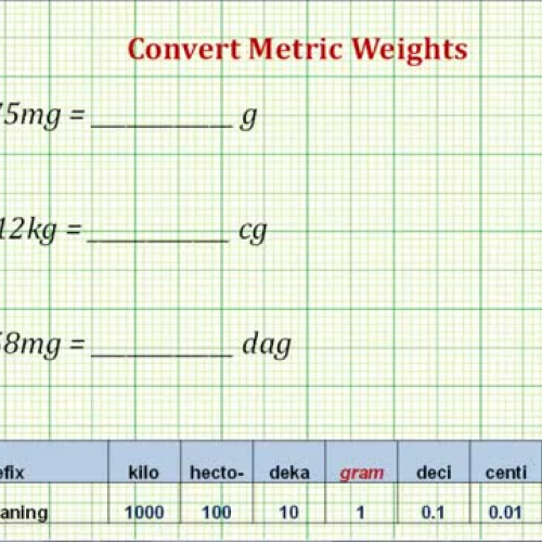 Metric Weight Unit Fraction Ex