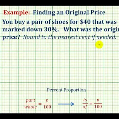 Percent Prop Original Price Ex