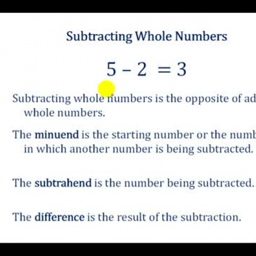 Whole Number Subtraction