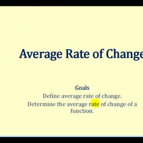 Average Rate Change