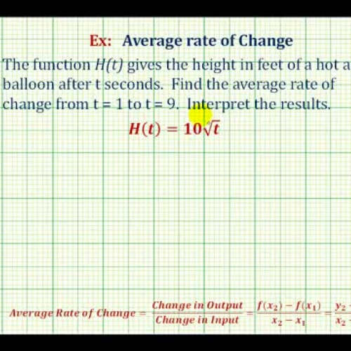 Average Rate Change Hot Air Balloon Function 