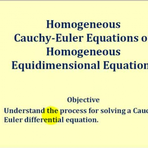 Cauchy Euler Derive Aux Equation