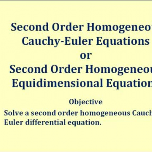 Cauchy Euler Second Order Homo Ex1