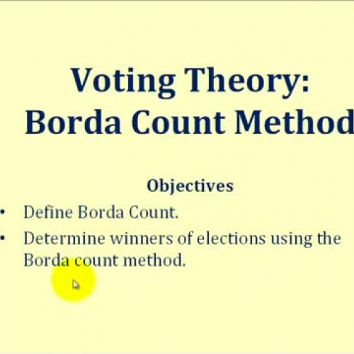 Voting Theory Borda Count