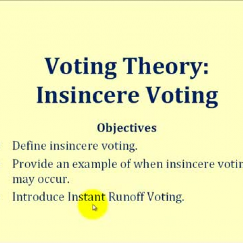 Voting Theory Insincere Voting