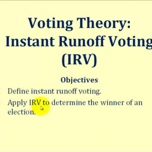 Voting Theory Instant Runoff